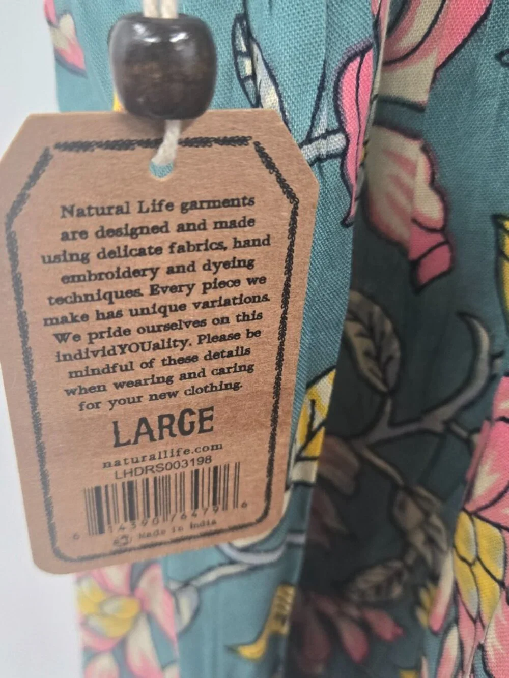 Natural Life Green Pink Garden Tiered Maddi Maxi Size Large - Picture 6 of 13